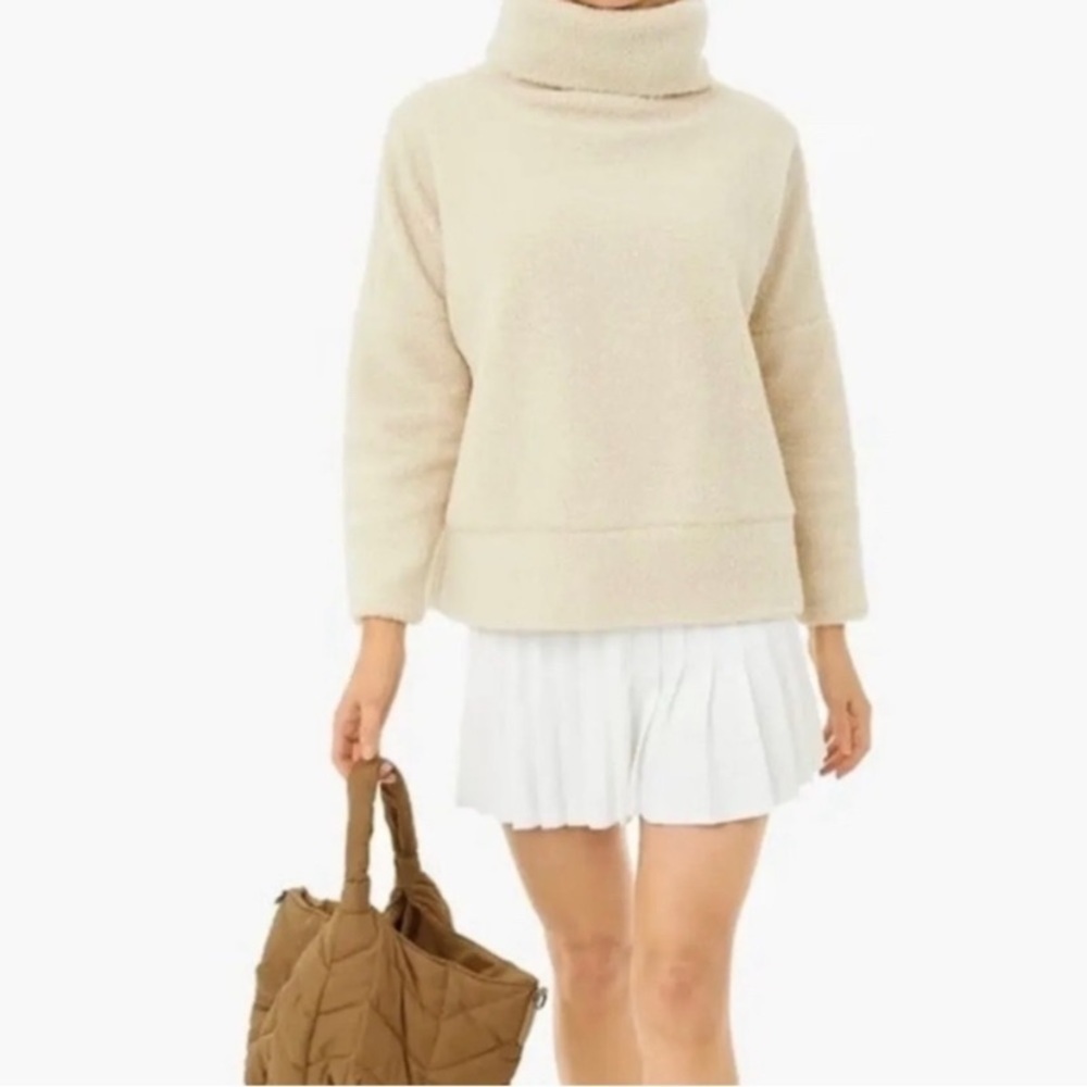 Tuckernuck Tan Teddy Fleece Rollins Pullover XS Sherpa Tan Cream‎ Neutral Warm
